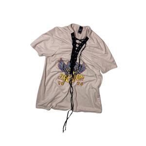 Windsor Lace Up Eagle Suede Top Women’s Small USA Freedom‎ Country Concert Style